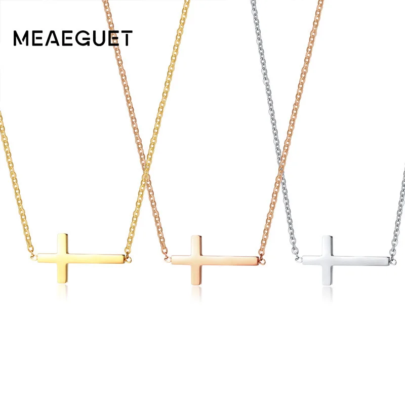 Women's Necklace Cross Crucifix Pendants Statement Charm Adjustable Chains Colar Collares Unisex Gifts 20&quot | Украшения и