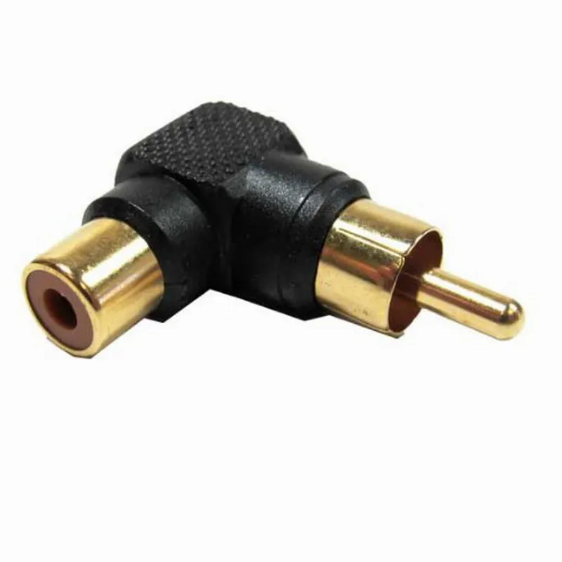 Переходник RCA штекер гнездо M/F аудио AV Разъем угловой адаптер 90 градусов|adapter