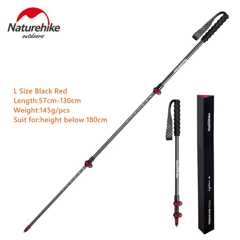 1 Pcs L Size Red Naturehike углеродное волокно походная трость 1 шт. треккинг 3 секции полюс складной Сверхлегкий легче трости кемпинг NH19S010-T - Цвет: 1 Pcs L Size Red