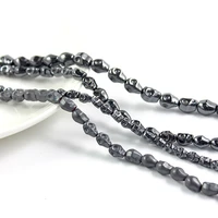 1 strandpack black and matte gray hematite stone skull loose beads for making jewelry diy supplies hlb1025