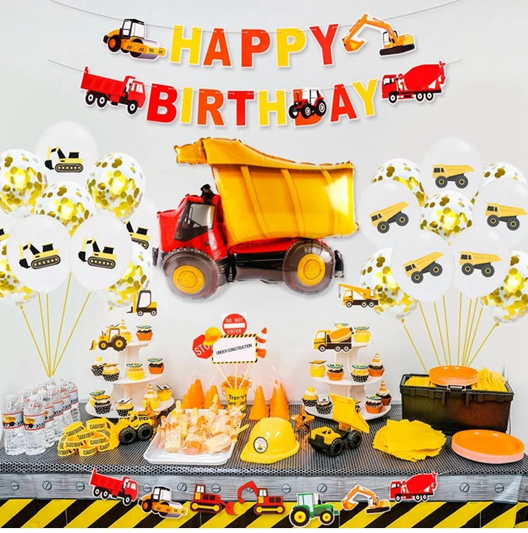 FENGRISE 1 Roll Yellow Warning Tapes Sticker DIY Birthday Party Decoration Construction Party Supplies Hen Wedding Party Items