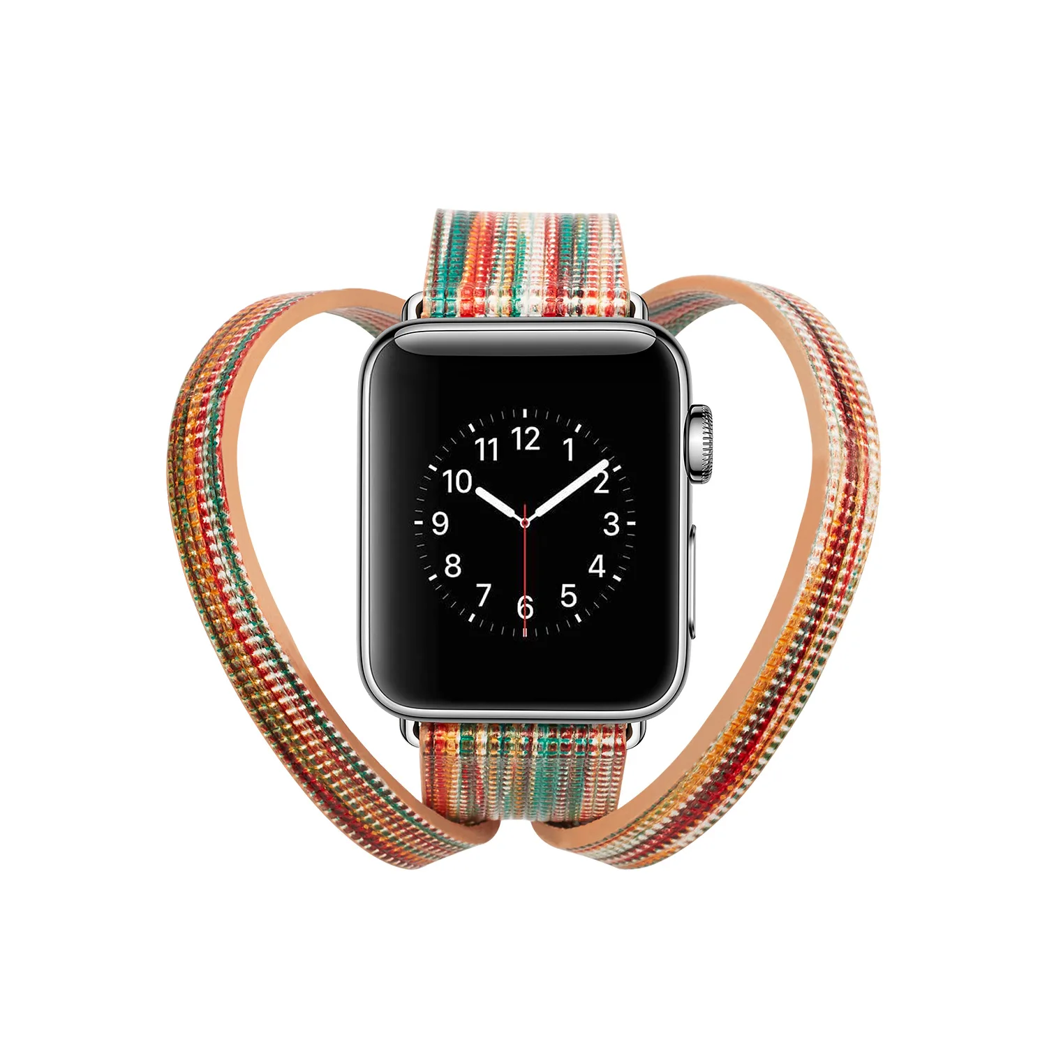 Ремешок кожаный с двумя петлями для Apple Watch цветной браслет iWatch Series 1 2 3 4 5 38 мм 40 42 44