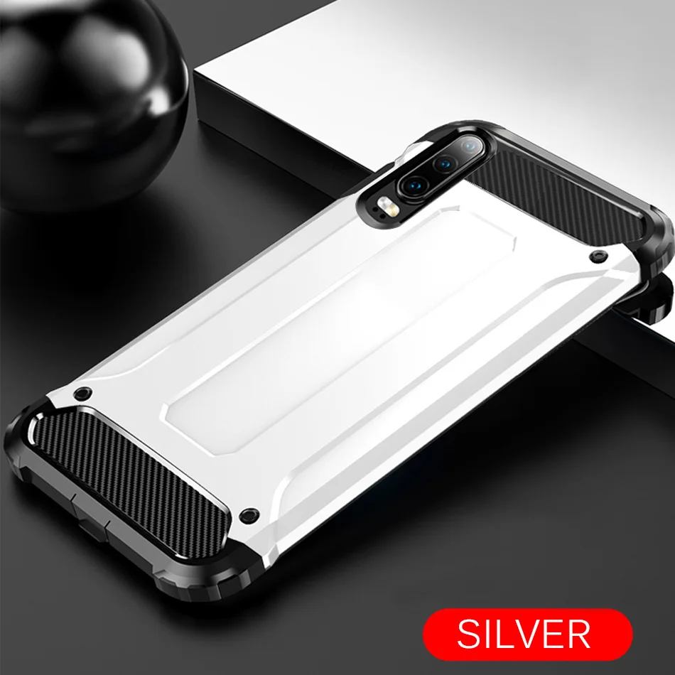 Silver Роскошный противоударный защитный чехол для huawei P30 P8 P9 P10 mate 20 10 P20 Lite чехол для huawei P30 P20 Pro Бампер Мягкий чехол - Цвет: Silver