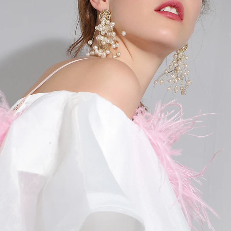 TWOTWINSTYLE корейская мода цветок Длинные наушники для женщин аксессуары для женщин Элегантные Новые