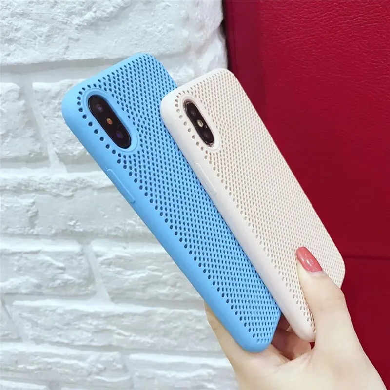 Чехол для телефона OUJINUO мягкий сетчатый чехол из ТПУ iPhone 8 7 6 6s Plus с отверстием