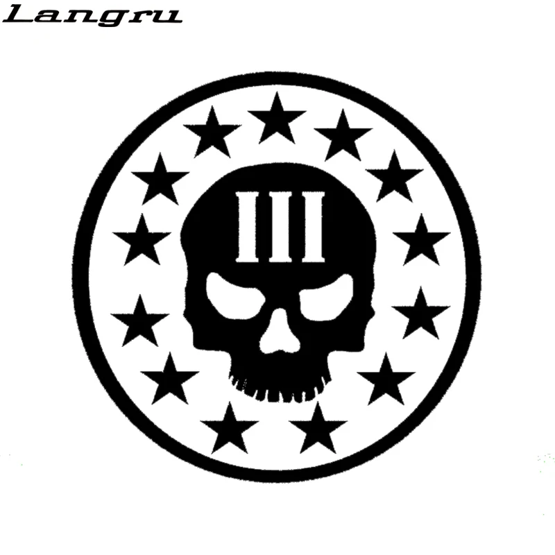 Langru безжалостный череп звезда объемный узор стикер автомобиля для внедорожников