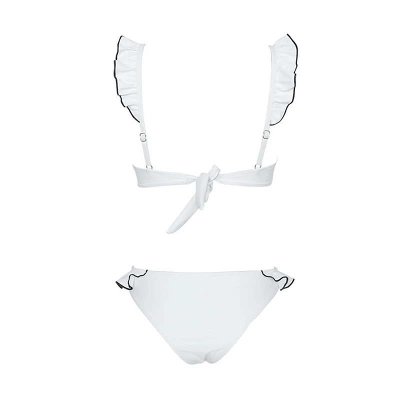 Однотонный женский комплект бикини с оборками новинка 2019 сексуальные