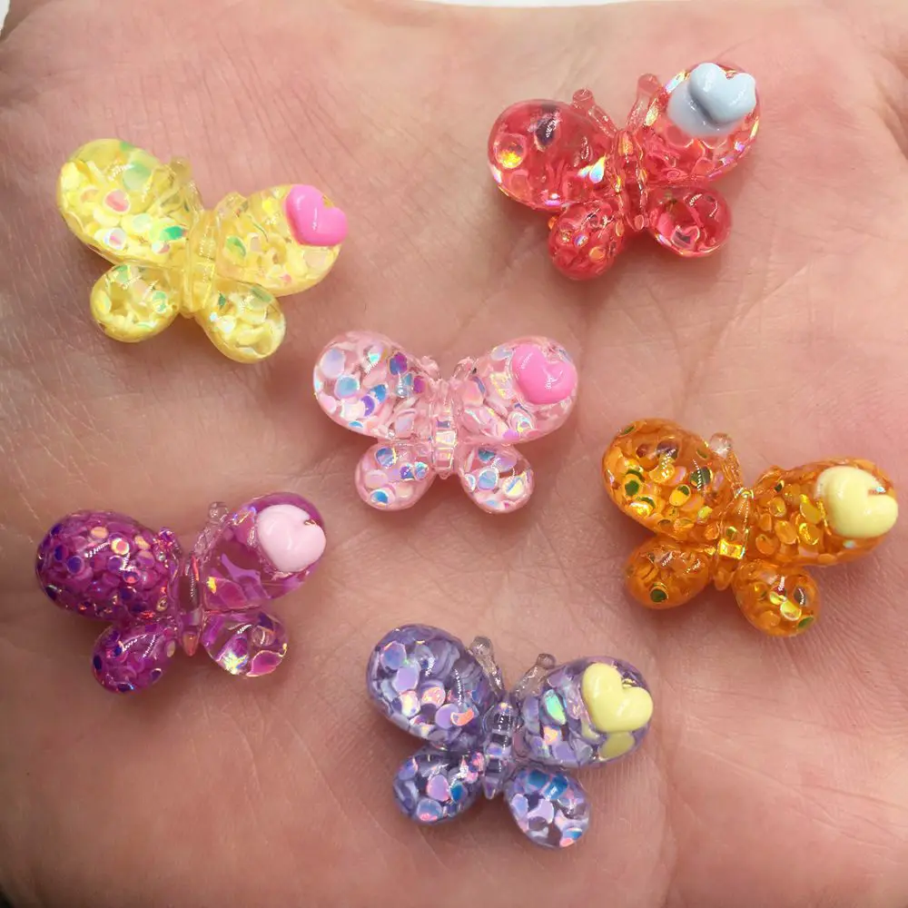 

20pcs 14*20mm Mix Shiny Resin 3D Paillette Crystal Butterfly Flatback Scrapbook DIY Art F485