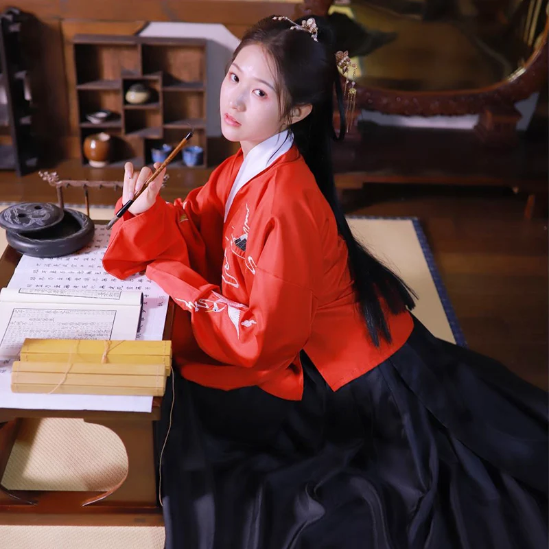 Новинка платье Hanfu костюмы в китайском стиле красные для женщин Китайская