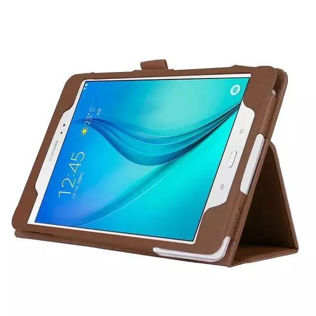 Чехол из ПУ кожи для samsung Galaxy Tab A 8,0 T350 T355 чехол-подставка с личи для samsung TabA 8,0 SM-T350 SM-T355 чехол s - Цвет: brown