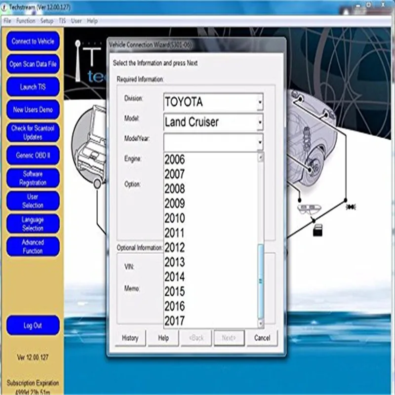 Мини VCI V12.10.019 J2534 для Toyota с FTDI FT232RL чип ТИС Techstream OBD2 автомобиля диагностический