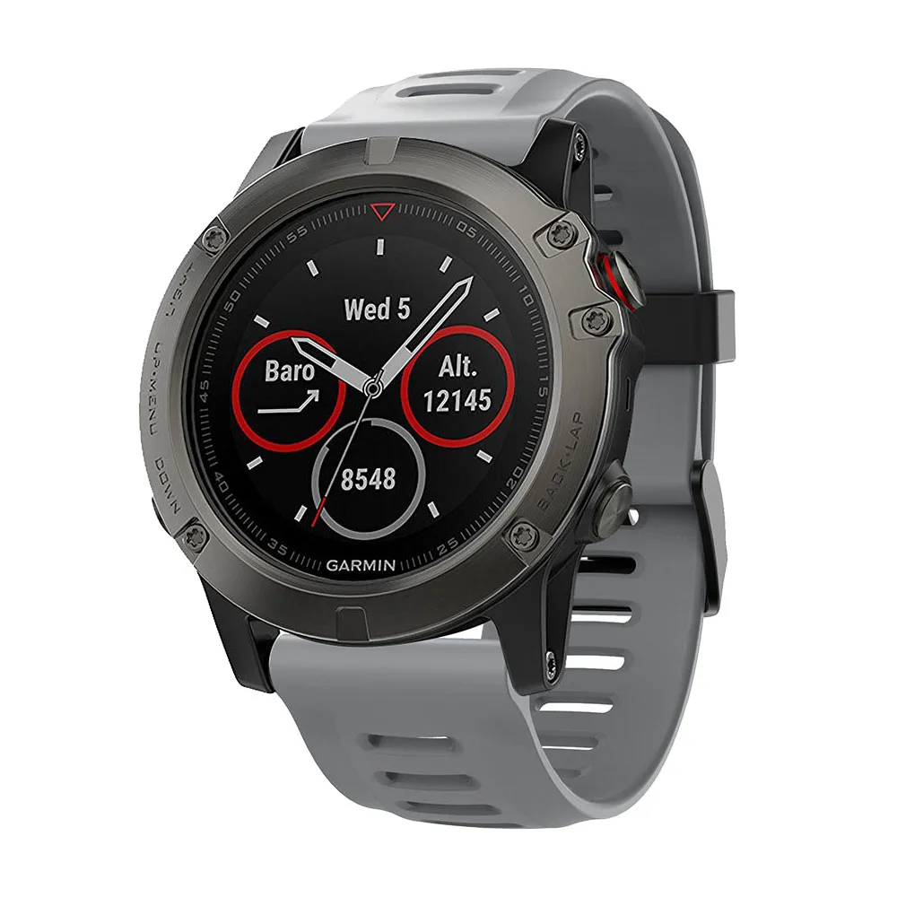 Серый 26 22 20 мм ремешок для часов Garmin Fenix 5X5 5S Plus 3 3 HR Forerunner 935 часы Quick Release силиконовый легкий ремешок на запястье - Цвет: Серый