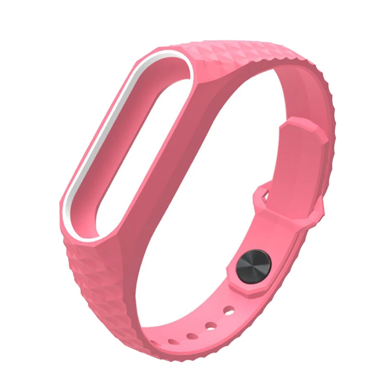 Pink and white Mi jobs силиконовый браслет Aurora для Xiaomi mi Band 2 ремешок умные часы Сменные аксессуары mi band 2 ремешок на запястье - Цвет: Pink and white