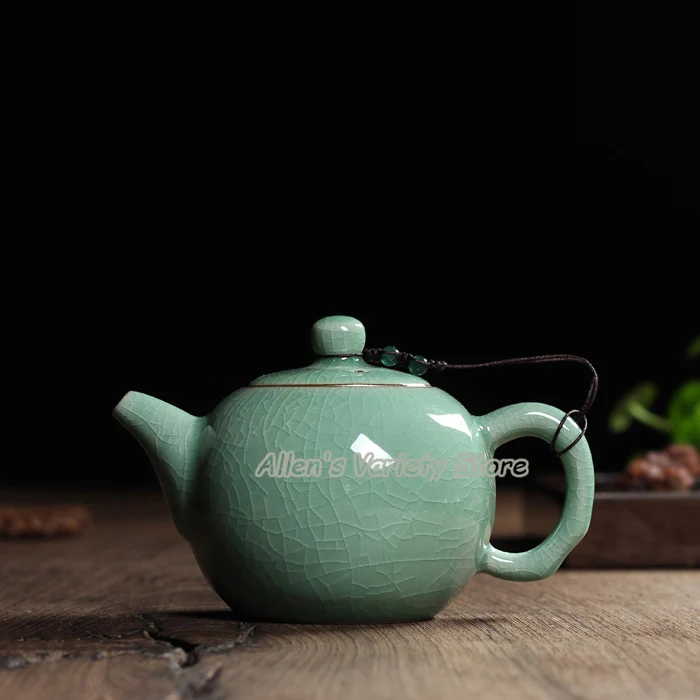 Чайник чайник круглая глазурованная печь Longquan Celadon Zisha керамическая керамика