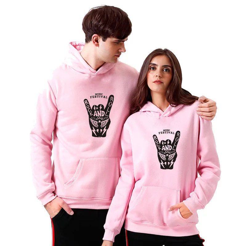 QJM рок н ролл мужские толстовки модные зимние популярные аниме свитшоты Хлопок