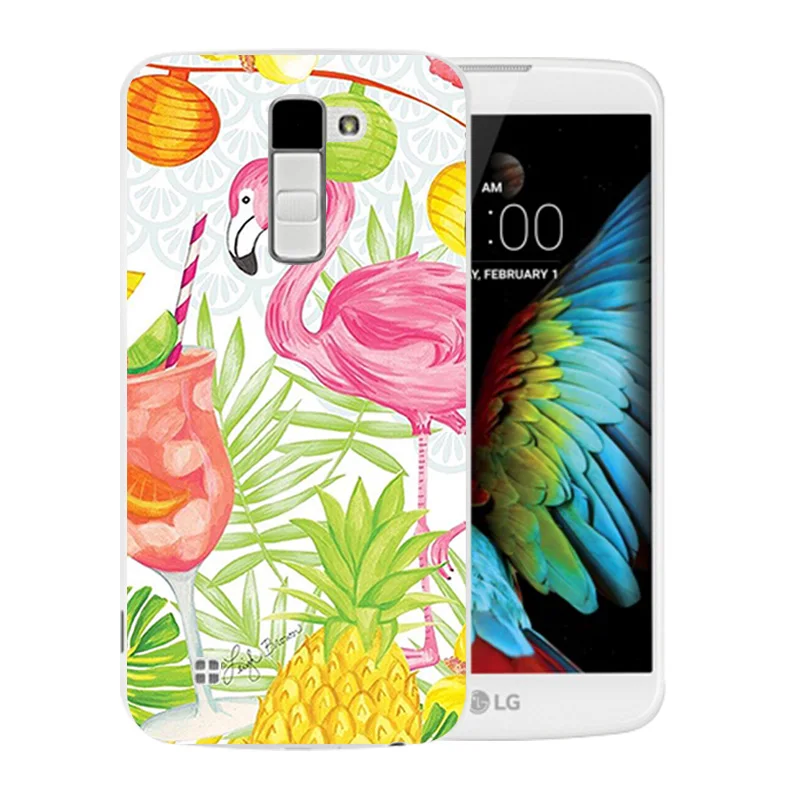 Чехол для телефона LG K10 LTE K420N K430 K430ds F670 мягкий чехол из ТПУ с рисунком фламинго K410
