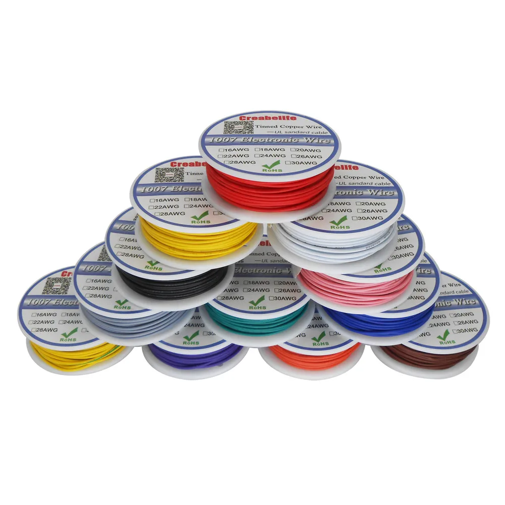 8 м/UL 1007 22AWG 12 Цветов выберите катушки посылка Электрический провод кабель Линия