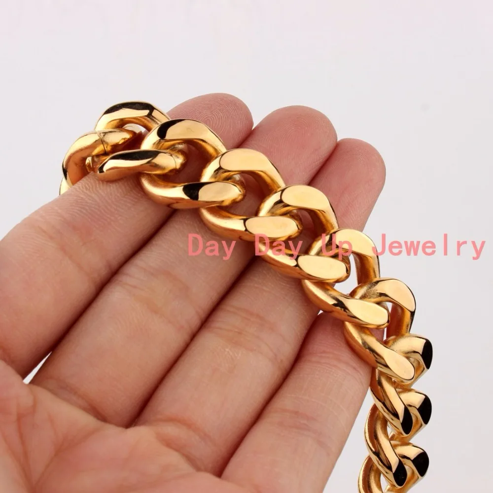 Мужской и женский браслет из нержавеющей стали золотистого цвета с ремешком 7 &quot