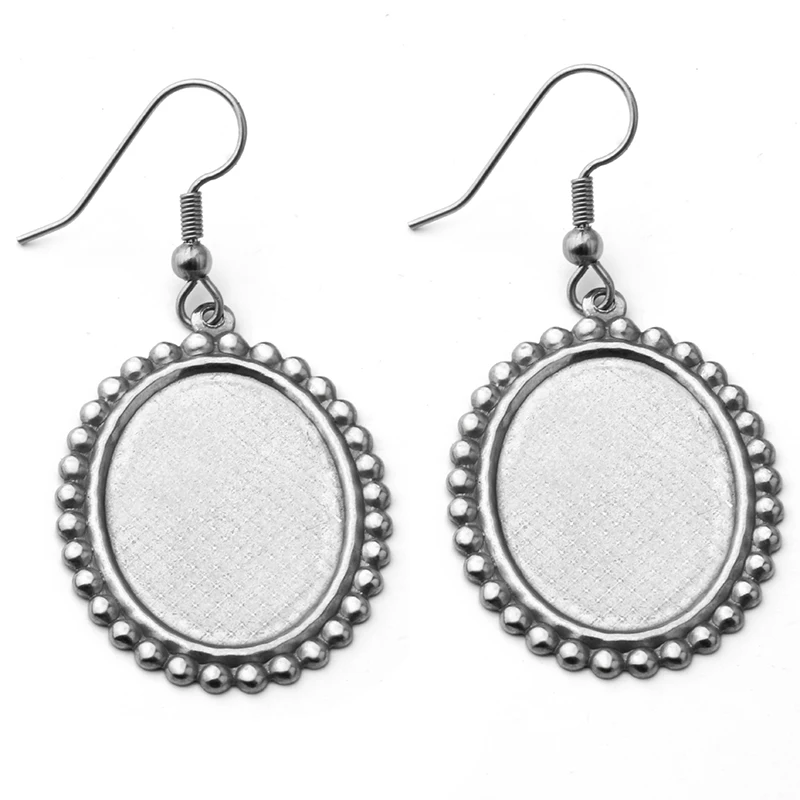 10pcs Stainless steel jewelry women's earrings eardrop blank base Fit 13*18mm 18*25mm DIY jewelry popular accessories wholesale