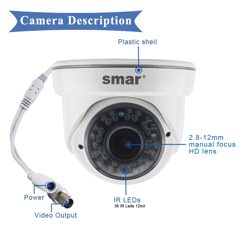 Smar 5MP AHD камера с SONY IMX326 купольная видеонаблюдения 2 8 12 мм ручной объектив