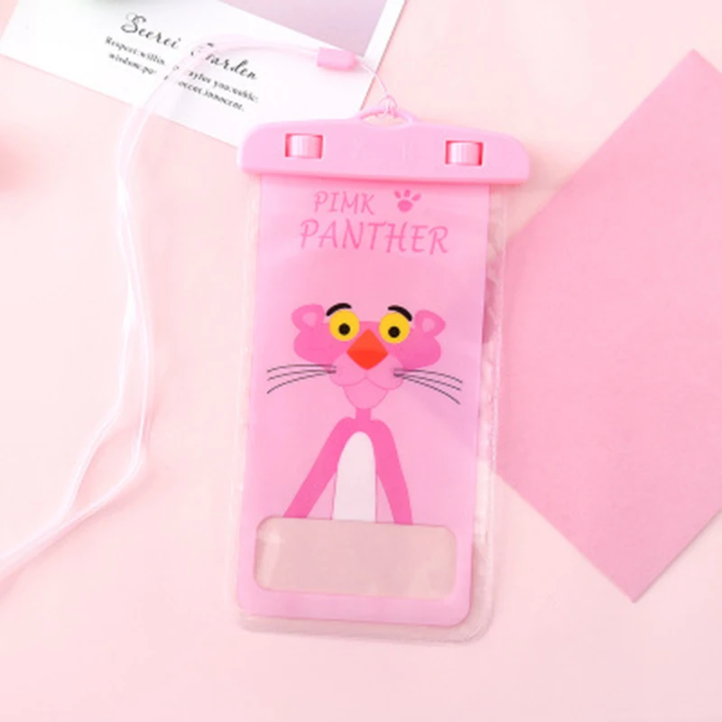 Прочный водонепроницаемый чехол для смартфона сумки плавания Kawai розовые