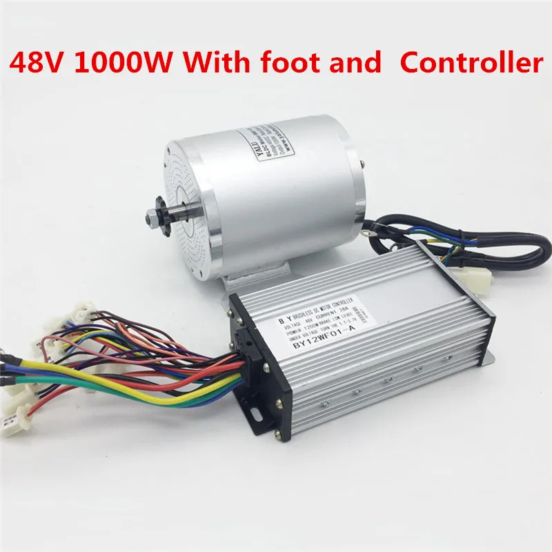 48V with foot Contro MY1020 Модернизированный бесщеточный мотор BM1109 электродвигатель велосипеда 36 В/48 в 1000 Вт комплект для переоборудования электрического велосипеда BLDC центральный привод - Цвет: 48V with foot Contro