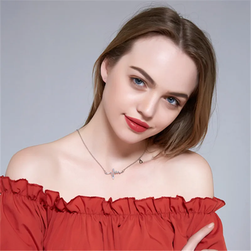 New Fashion Jewelry Imitation ECG Heart Necklace Clavicle Choker Pendant | Украшения и аксессуары