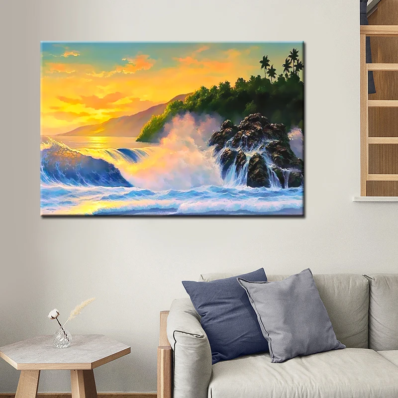 3D DIY Алмазная вышивка Горный пейзаж Вышивка крестом Полный Круглый Алмаз Картина