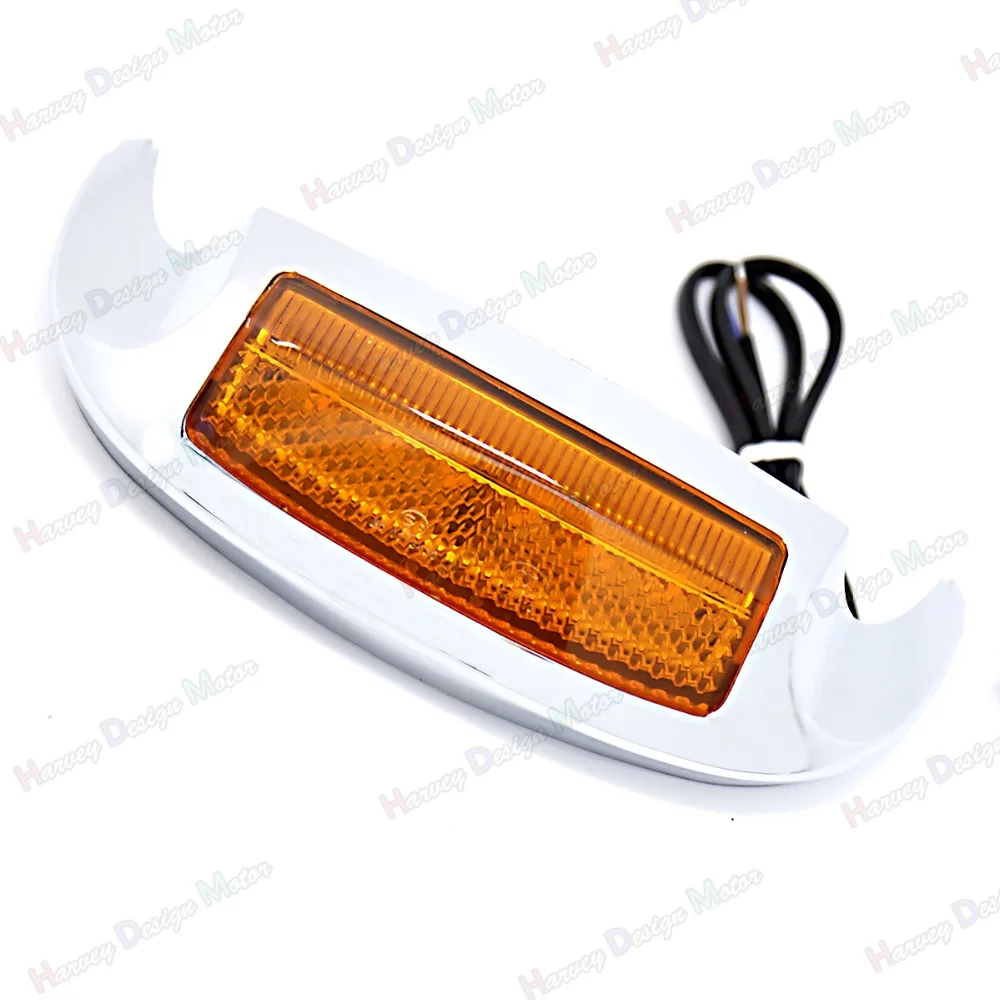 Переднее светодиодное крыло наконечник света Oranged объектив для Harley Road King FLHR 2014