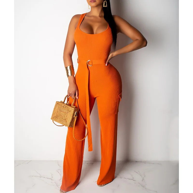 Облегающий комбинезон с поясом на шнуровке для женщин 2019 летние облегающие