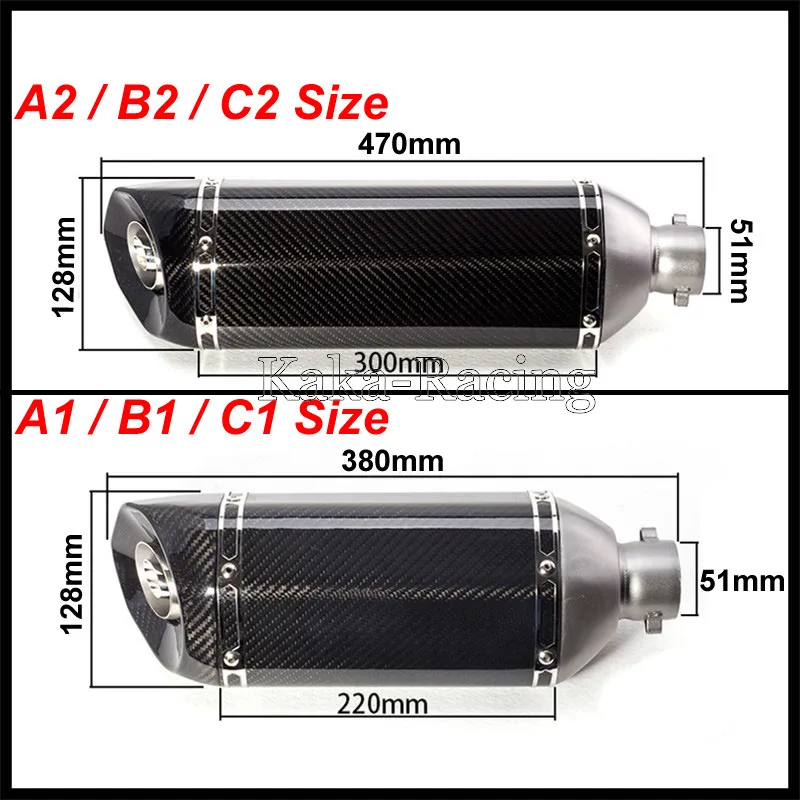 Inlet 51mm Universal Motorcycle Exhaust Muffler Pipe carbon fiber akrapovic exhaust tubo escape moto escapamento de | Автомобили и