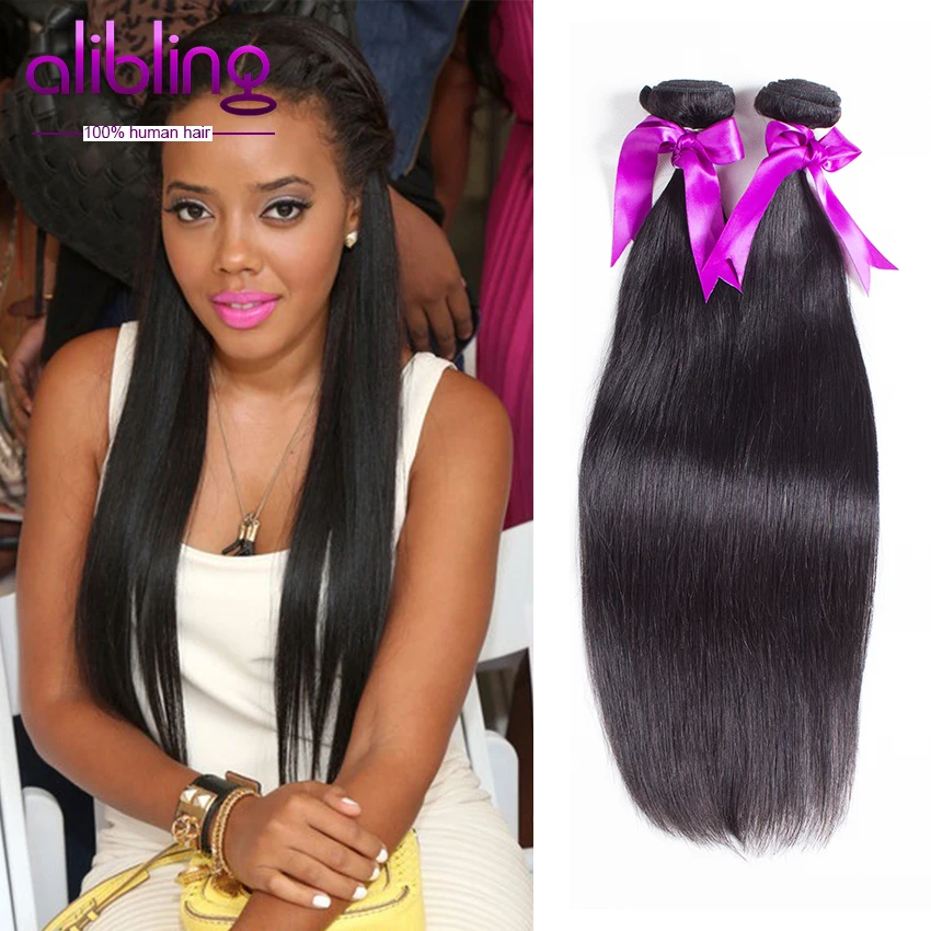 5 Пучки 7А Класс Индийский Девы Волосы Прямые Человеческих Волос Weave Роза Али Bling