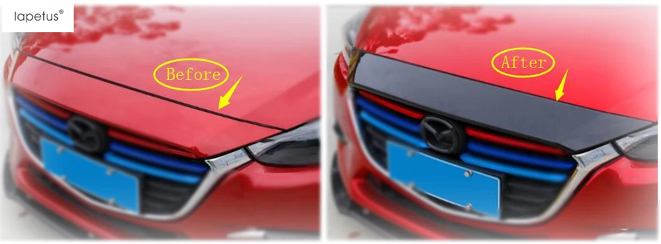 Lapetus Аксессуары для Mazda 3 AXELA Sedan хэтчбек 2017 2018 передний капот сетка решетка бампер