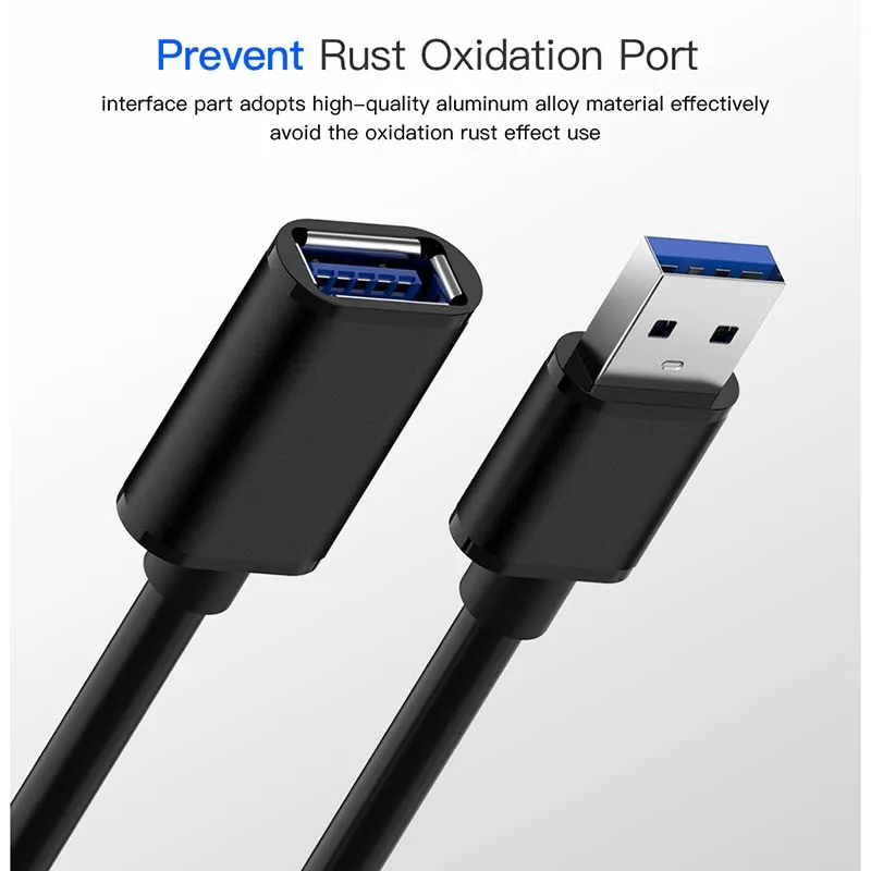 USB 3,0 удлинитель для мужчин и женщин кабель синхронизации данных быстрая скорость USB3.0 кабель для ПК клавиатура принтер камера мышь игровой контроллер