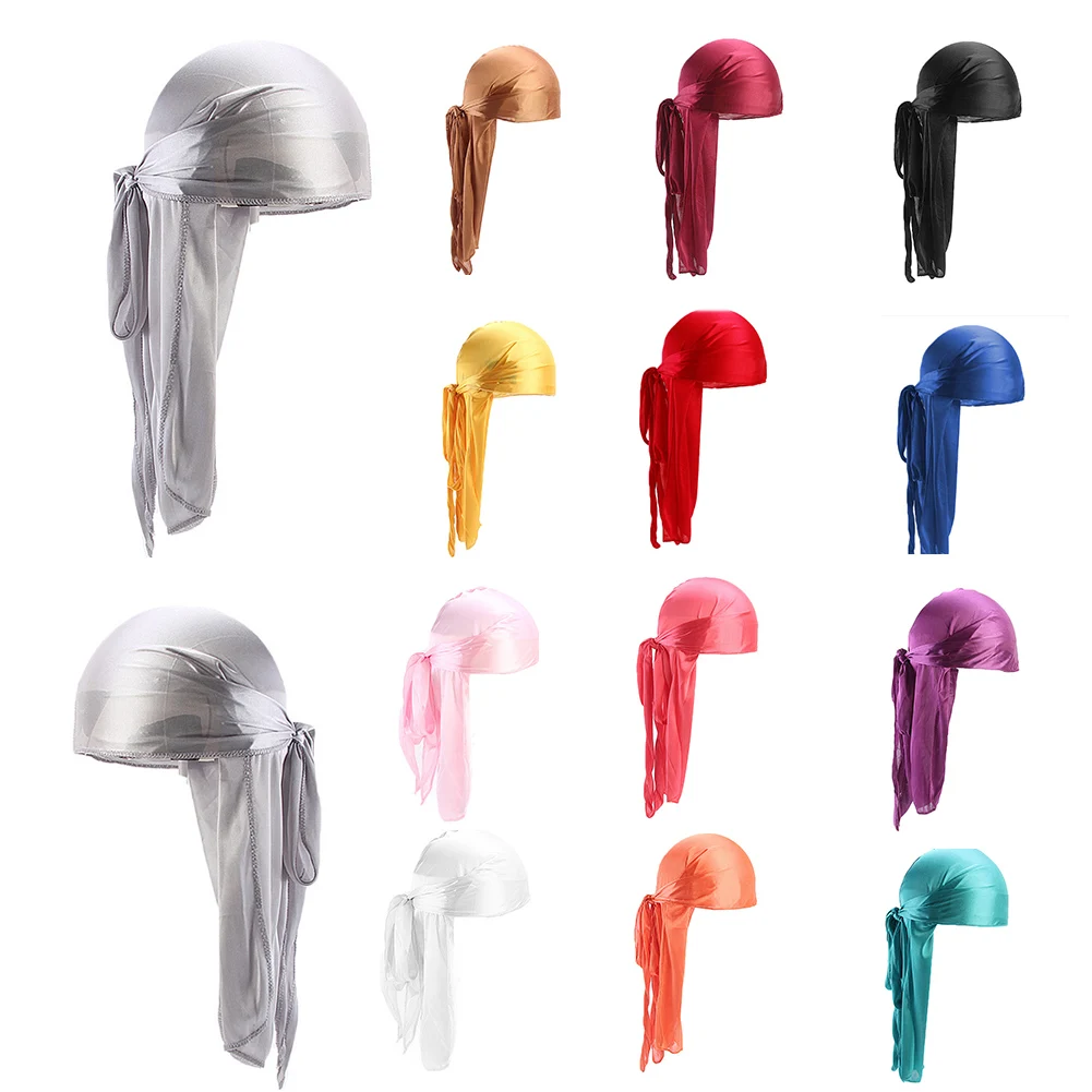 

Biker Headwear Wigs Doo Extra Long Tail Du-Rag Headband Hair Accessories Silky Durags Bandanas Turban Cap Satin Durag Bandanas