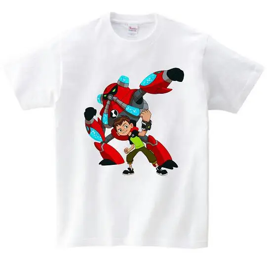 white childreT-shirt Г. Летние топы, костюмы Бена 10, футболка для мальчиков футболки с короткими рукавами для мальчиков Спортивная одежда детская с коротким рукавом с героями мультфильмов MJ - Цвет: white childreT-shirt