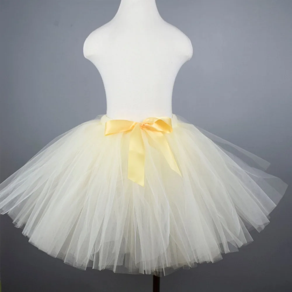 

Однотонная юбка-пачка цвета слоновой кости пышная фатиновая юбка-пачка для маленьких девочек, детский костюм для дня рождения танцевальная...