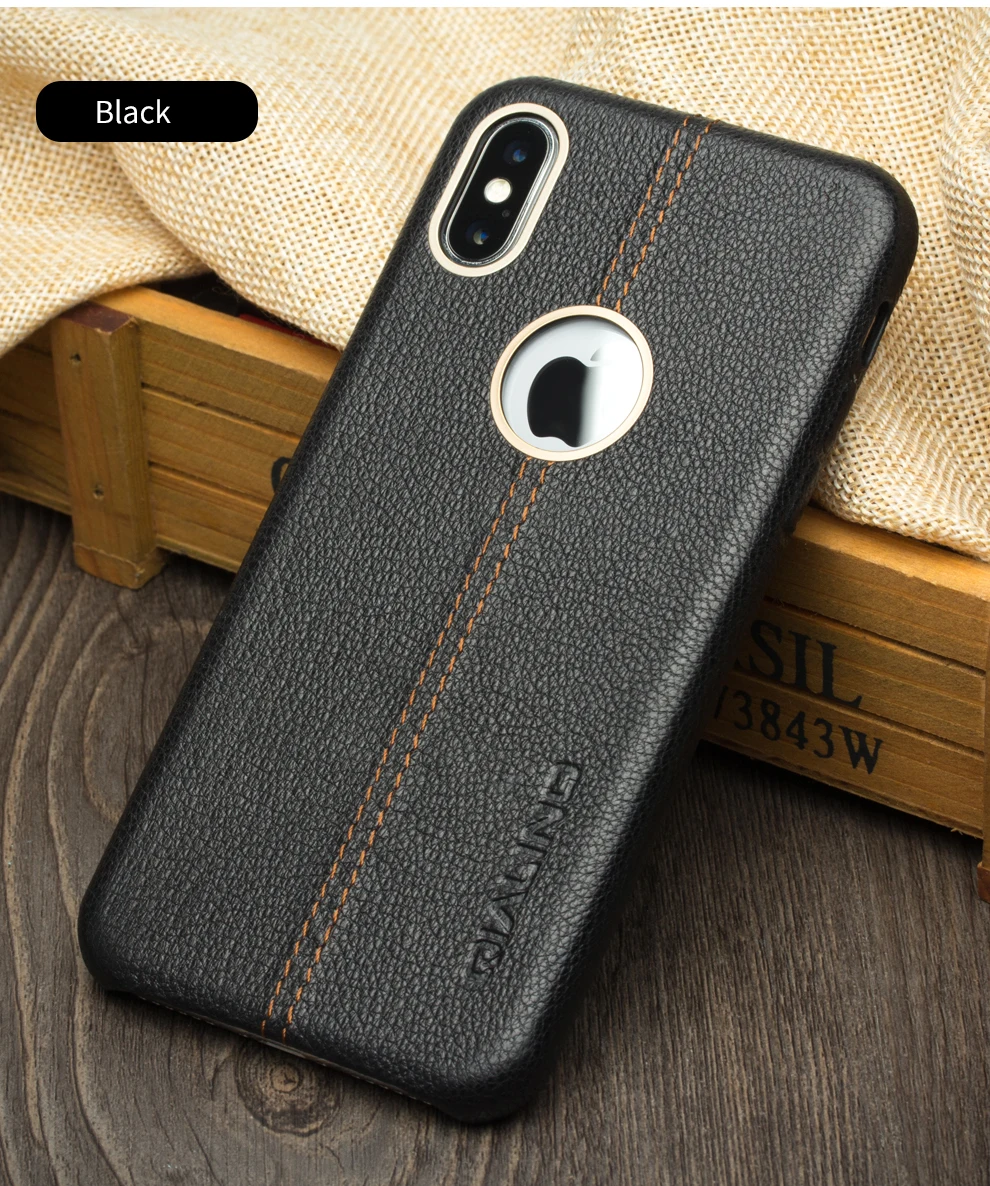 QIALINO защитная задняя крышка из натуральной кожи для iPhone X/10, роскошный модный Ультратонкий чехол для телефона iPhone X для 5,8 дюймов