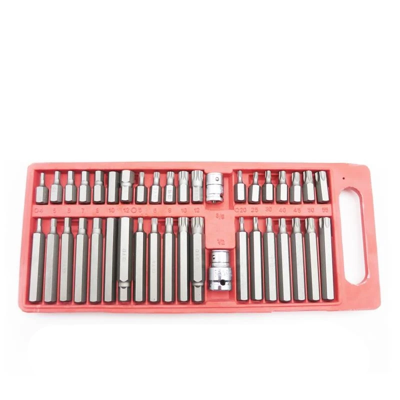 40 шт. Torx Star Spline шестигранный ключ торцевой Набор бит 3/8& 1/2 длинный глубокий привод
