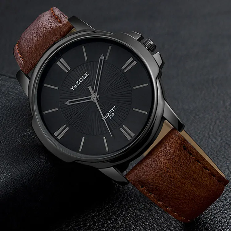 dark brown black YAZOLE Бизнес наручные часы для мужчин часы лучший бренд класса люкс модные наручные часы Новые мужские кварцевые часы для мужчин часы Hodinky - Цвет: dark brown black