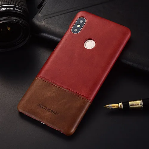 red Чехол для Xiaomi Redmi 6 Pro KEZiHOME, роскошный хит цвета, натуральная кожа, твердая задняя крышка, Капа для Redmi 6 Pro 5,84 '', чехол для телефона s - Цвет: red