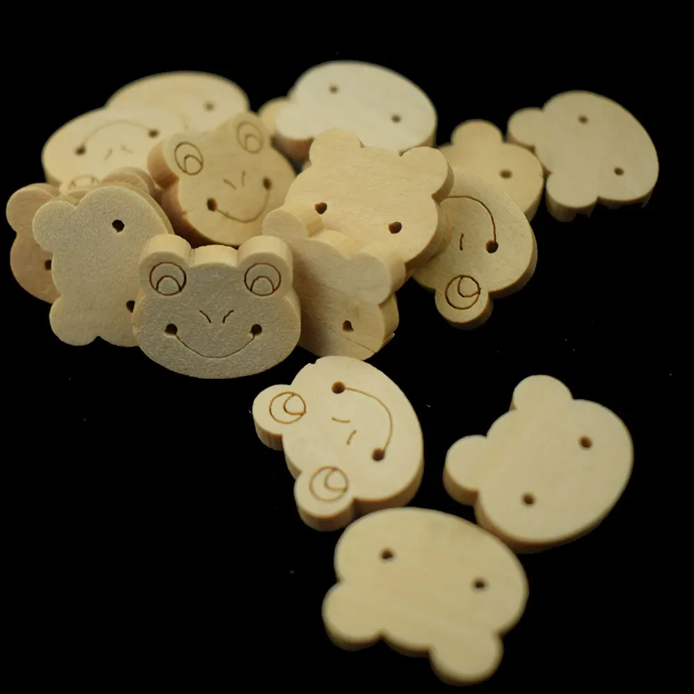 100PC Round Natural Wooden Buttons Patterns Woodwork Sewing Button DIY Garment Scrapbooking Accessories Wood | Дом и сад