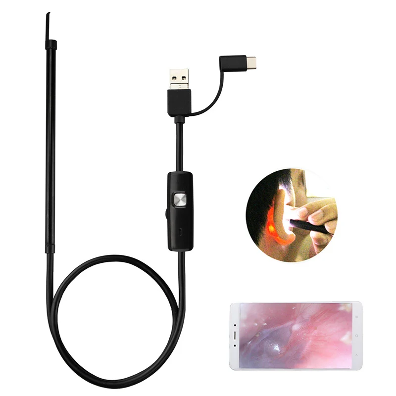 3 в 1 USB инструмент для очистки ушей HD визуальная Ушная ложка многофункциональная