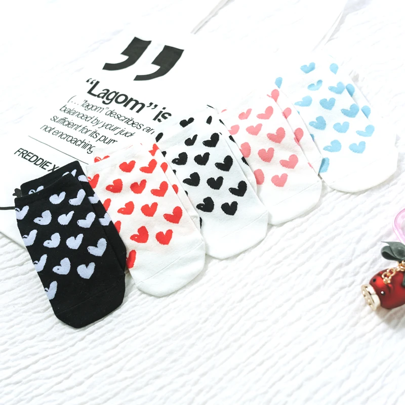 Трикотажные мужские носки с сердцем 100 хлопок модные хлопковые тапочки 1 пара