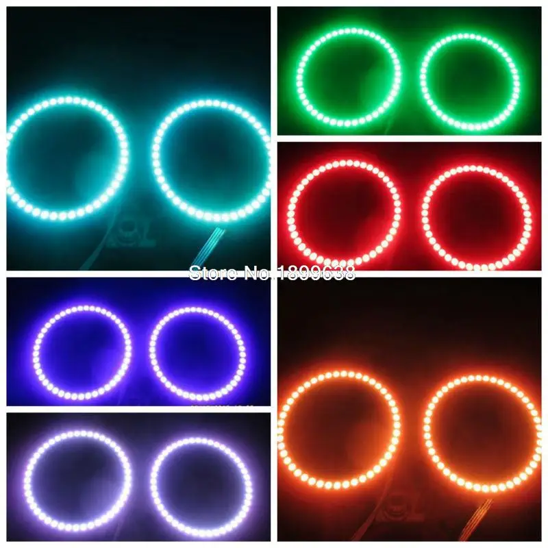 Супер яркий 7 цветов RGB комплект светодиодов глаза ангела с пультом
