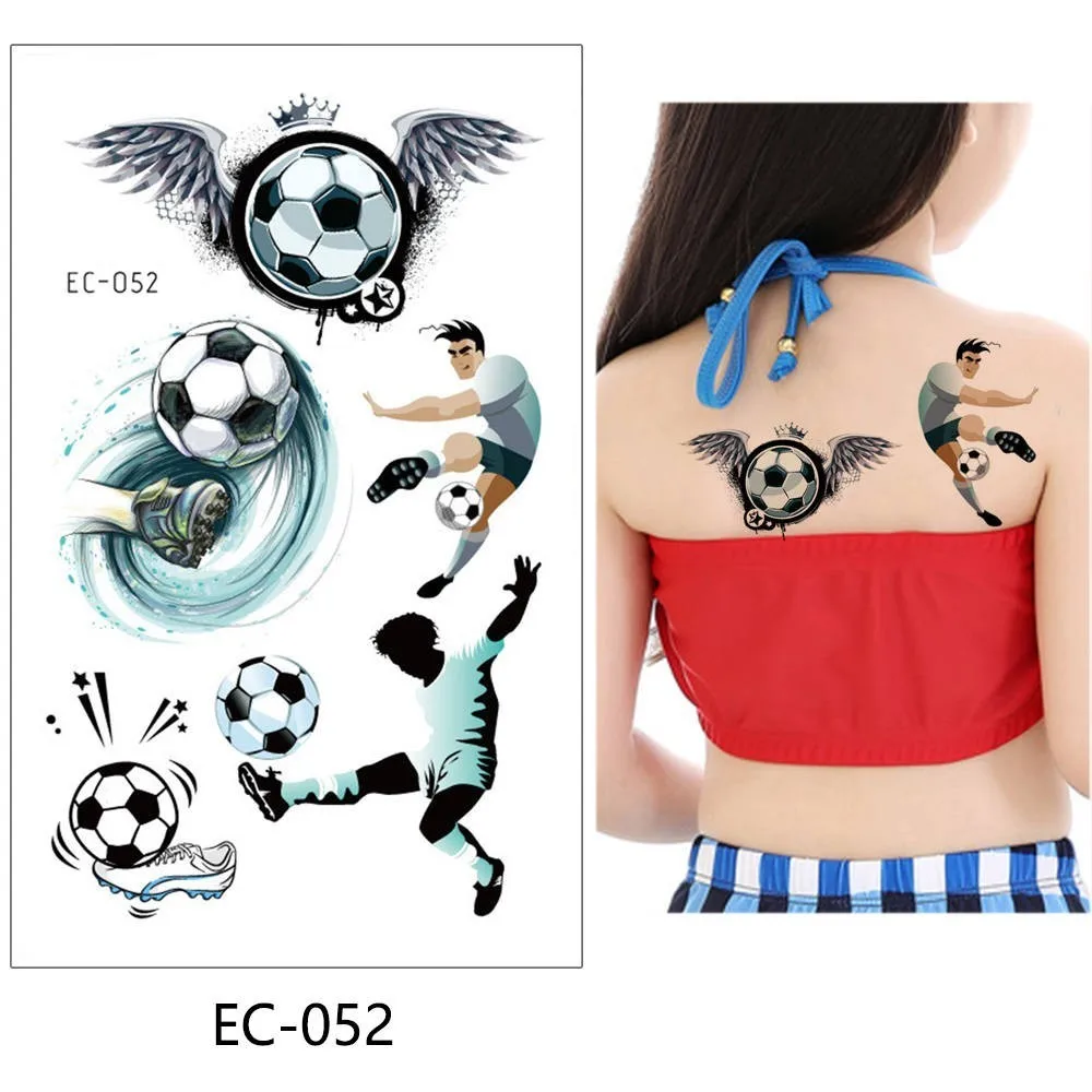 EC-052 Glaryyears/1 шт., горячая Распродажа, детская Временная тату-наклейка для футбола, цветные поддельные тату, флеш-тату, водонепроницаемые, маленькие, боди-арт для детей - Цвет: EC-052