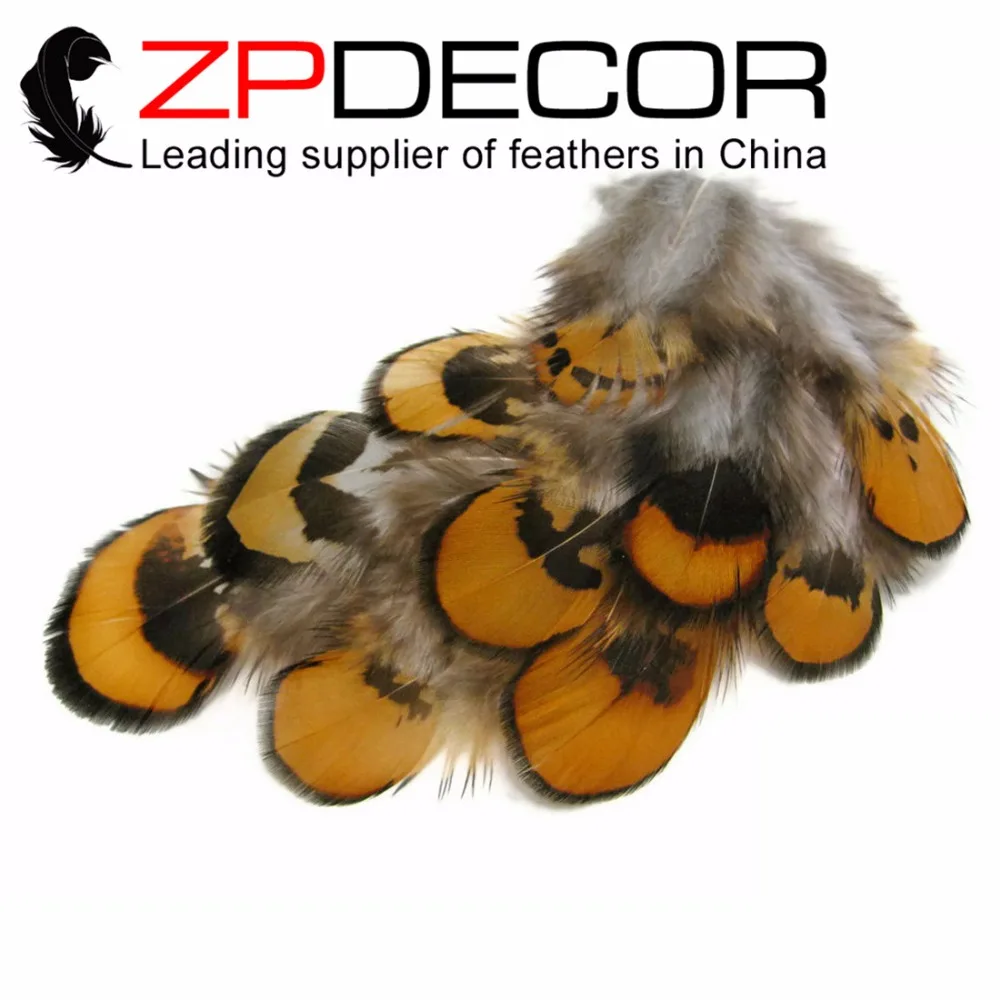 ZPDECOR 100 шт./лот 6 8 см Высокое качество пушистый золотой желтый натуральный Reeves Venery