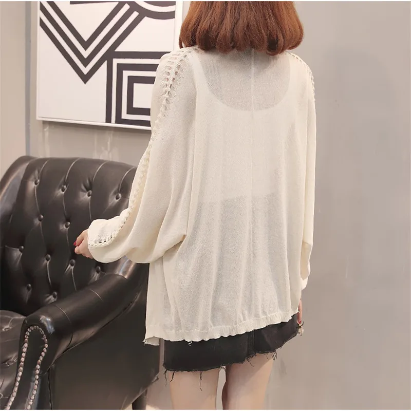 Loose Women knitted Cardigan Summer Bat Sleeves Short Jacket Sun protection clothing Solid Color Female Knitted Coat FASHION454 |