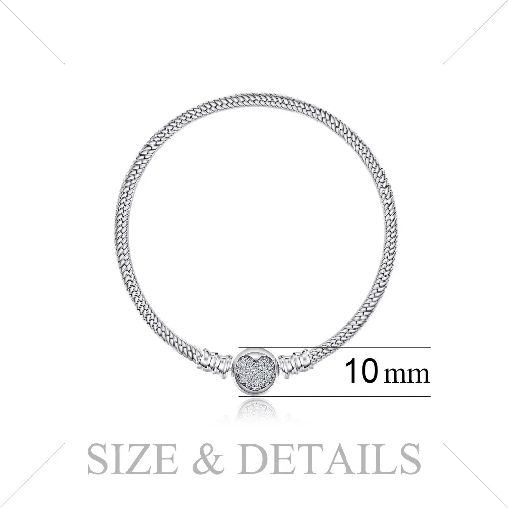 Jewelrypalace стерлингового серебра 925 элегантные блестящие сердца Браслеты 2018 Новый