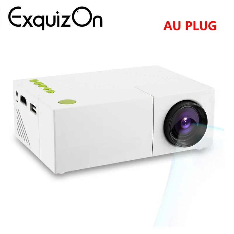 YG310 AUplug Exquizon YG310 обновленный YG300 светодиодный портативный проектор HD 600 люмен 320x240 1080P AV USB HDMI видео светодиодный мини домашний медиаплеер - Цвет: YG310 AUplug
